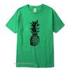 Cool Unisex Fashion Casual Top Quality 100 Cotton Loose Pineapple Printed T Shirt Casual Loose Cool Unisex T Shirt For Unisex