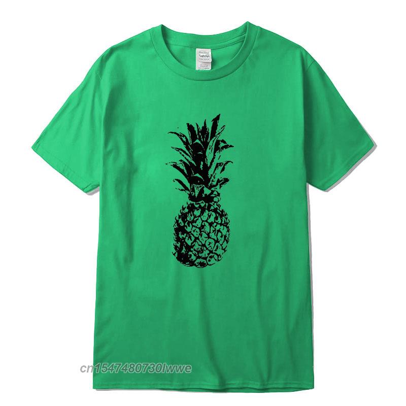 Cool Unisex Fashion Casual Top Quality 100 Cotton Loose Pineapple Printed T Shirt Casual Loose Cool Unisex T Shirt For Unisex