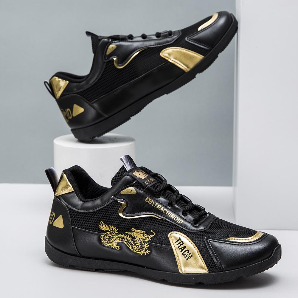 

Мужские роскошные кроссовки, спортивная обувь, женские повседневные кроссовки, массивные кроссовки для пар, новые сетчатые дышащие кроссовки с мягкой подошвой из кожи для бега 42 чёрный