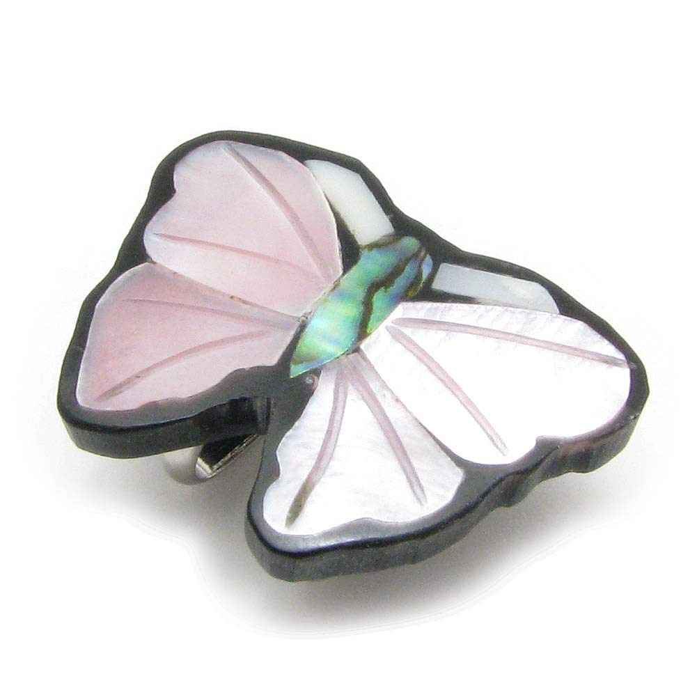 Obi clasp, butterfly, shell design, kimono accessory, Japanese accessory, KS52012 (pink)