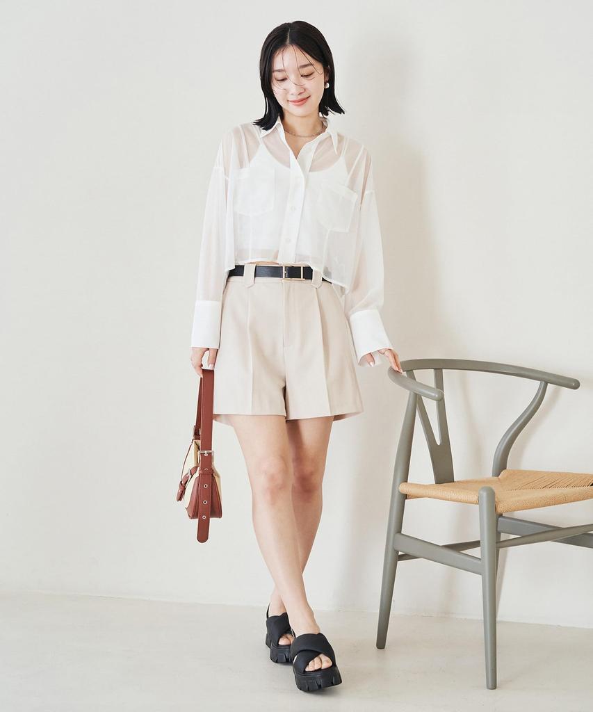 Bis Washable Lame Sheer Cropped White Maine Shirt, Women's, (10)