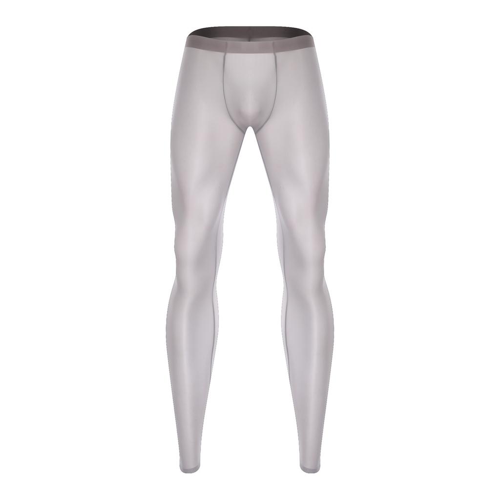 Męskie jedwabiste legginsy do jogi z lodowym efektem Elastyczny pas Ultra cienkie z wyprofilowaną kieszonką Prześwitujące rozciągliwe spodnie