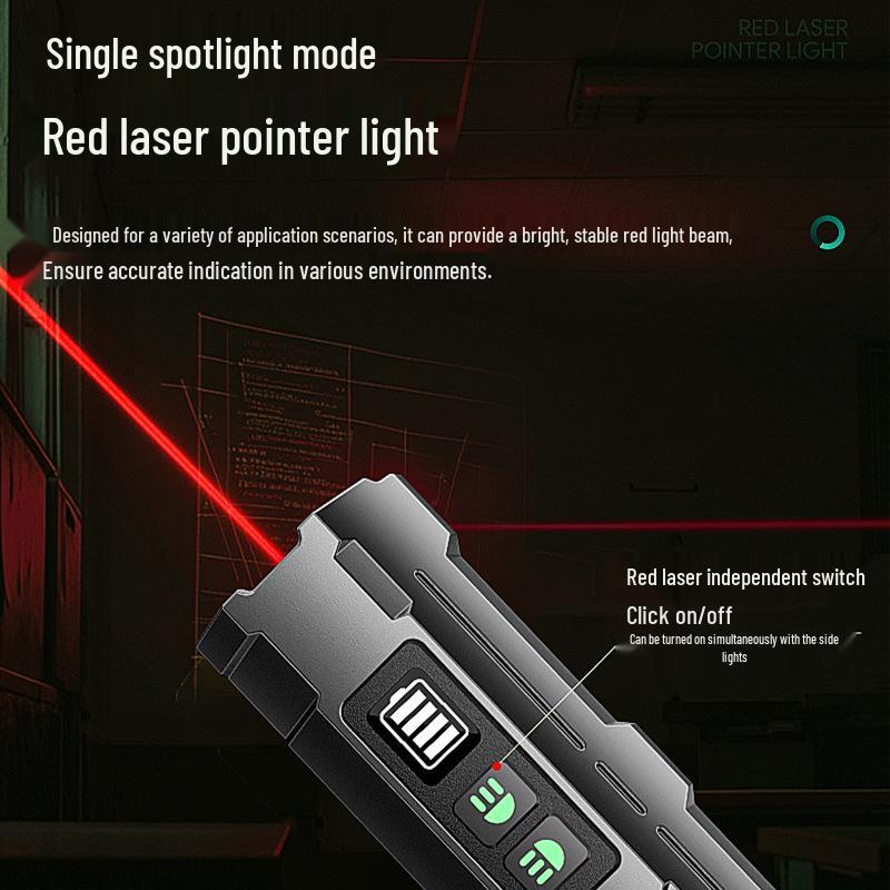 High-Intensity Black Aluminum Flashlight with Colorful Neon Light and Long Battery Life: Outdoor Multifunctional Torch