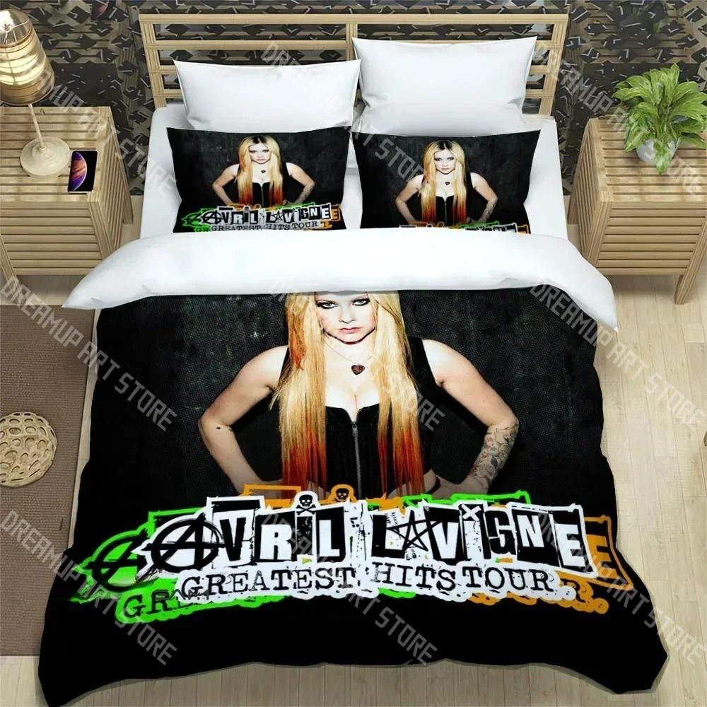 Fashion Music Singer Avril Lavigne Bedding Set Single Twin Full Queen King Size Bed Set Kids Bedroom Duvetcover Set