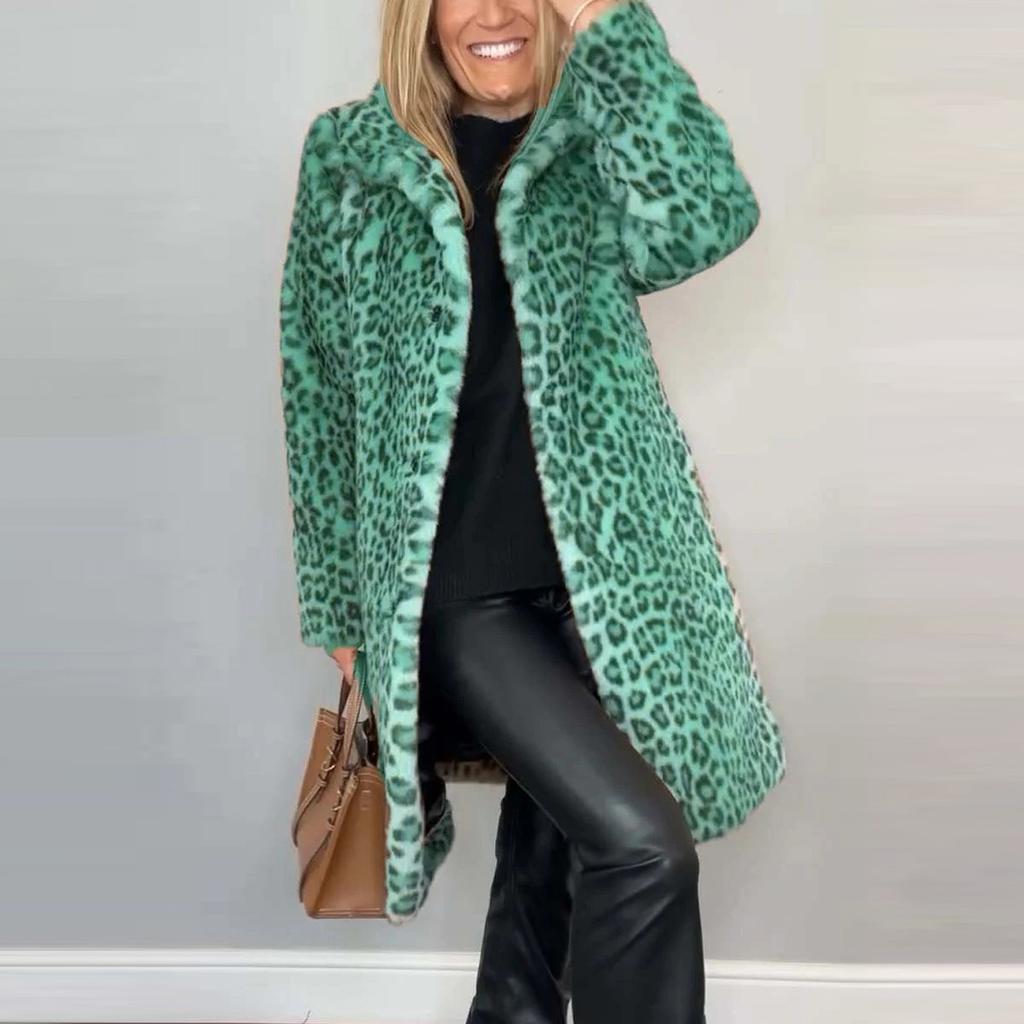 Dame Moteabel Ensfarget Revers Middels lengde Plysjkåpe