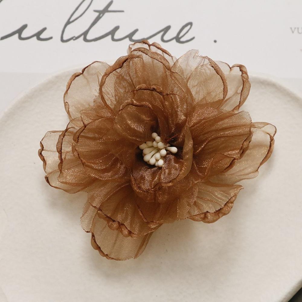 

Pink Color Organza Flower Fabric Flower Clothing Accessories Wedding Dress Accessories Wedding кавовий