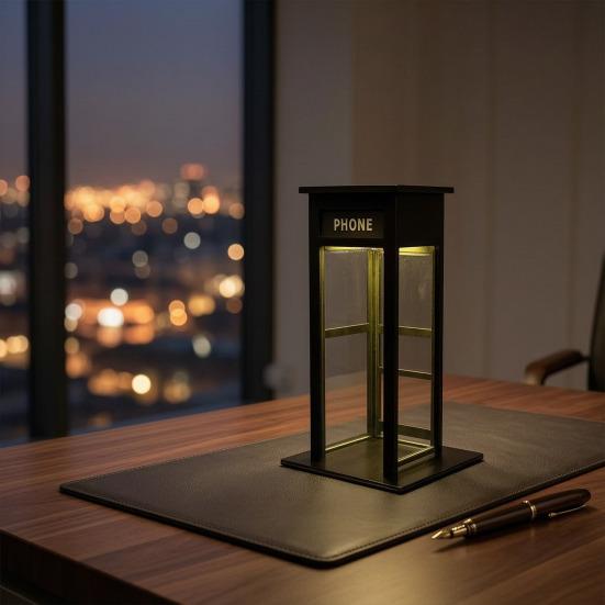 Vintage Telefonzelle Ambiente Lampe Retro Hohe Telefonzelle Nachtlicht Warmes LED