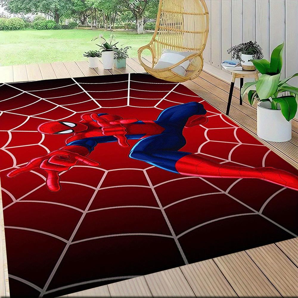 1ks Koberec s motivem Spider-mana, Plošný koberec, do ložnice a herny, Odolný, Odolný proti skvrnám a Snadno čistitelný, do obývacího pokoje
