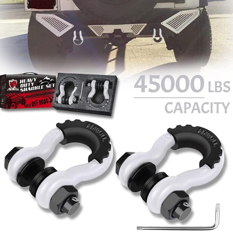 High-performance Bow Shackles 3/4" D-Ring Shackle Unbreakable Carbon Steel for Offroad  Vehicles Truck Recovery