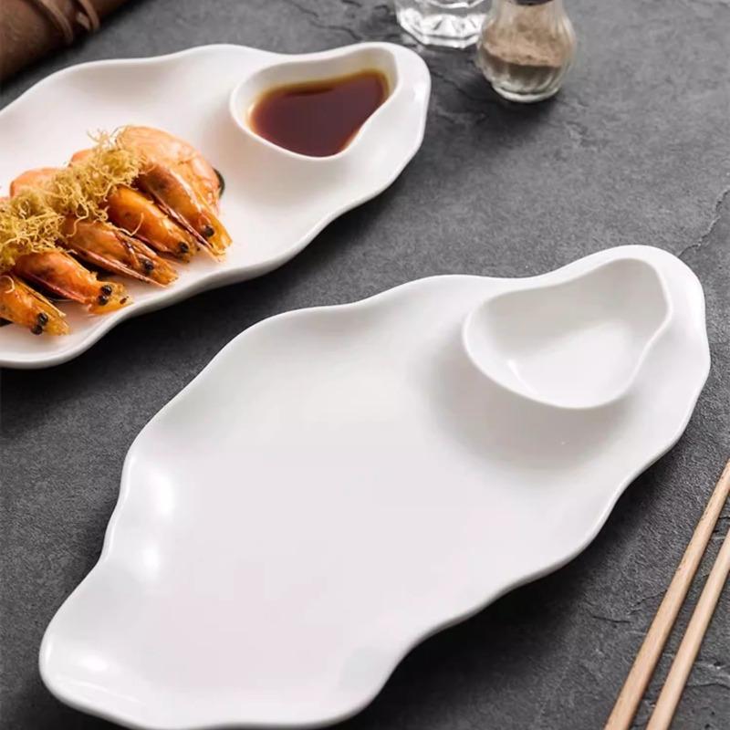 BEPAN Irregular Shape Tableware Restaurant Creative Simple Ceramic Plates Exquisite Artistic Conception Dishes Cold Dishes