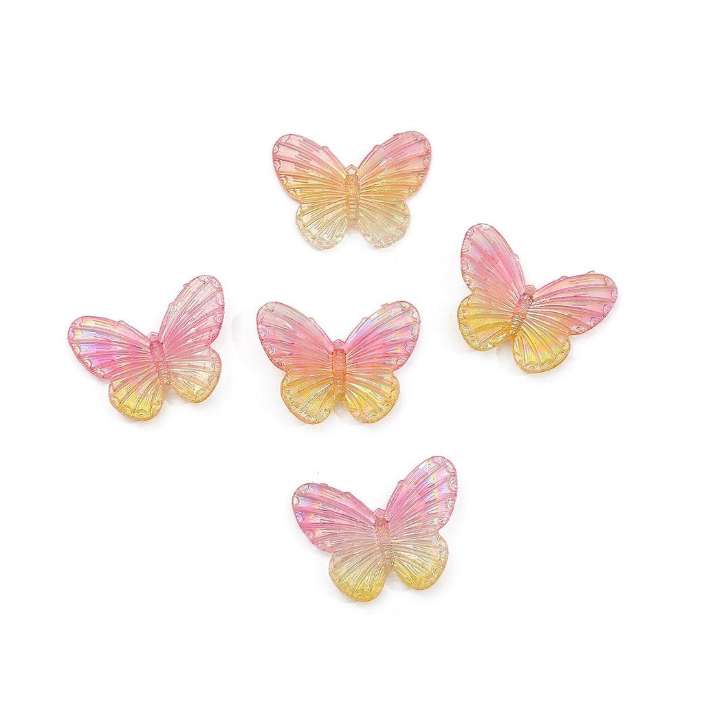 4pcs 40x30mm Beauty Colorful Acrylic Butterfly Charm Pendant For DIY Earring Necklace Jewelry Making