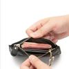 Ladies Sheepskin Rhombus Key Case, Soft Surface Change Storage Bag, Leather Multi-Function Ultra-Thin Card Case