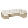 VidaXL Ensemble de Canapé de Jardin 8 Pièces avec Coussins Beige Poly Rotin 3358930