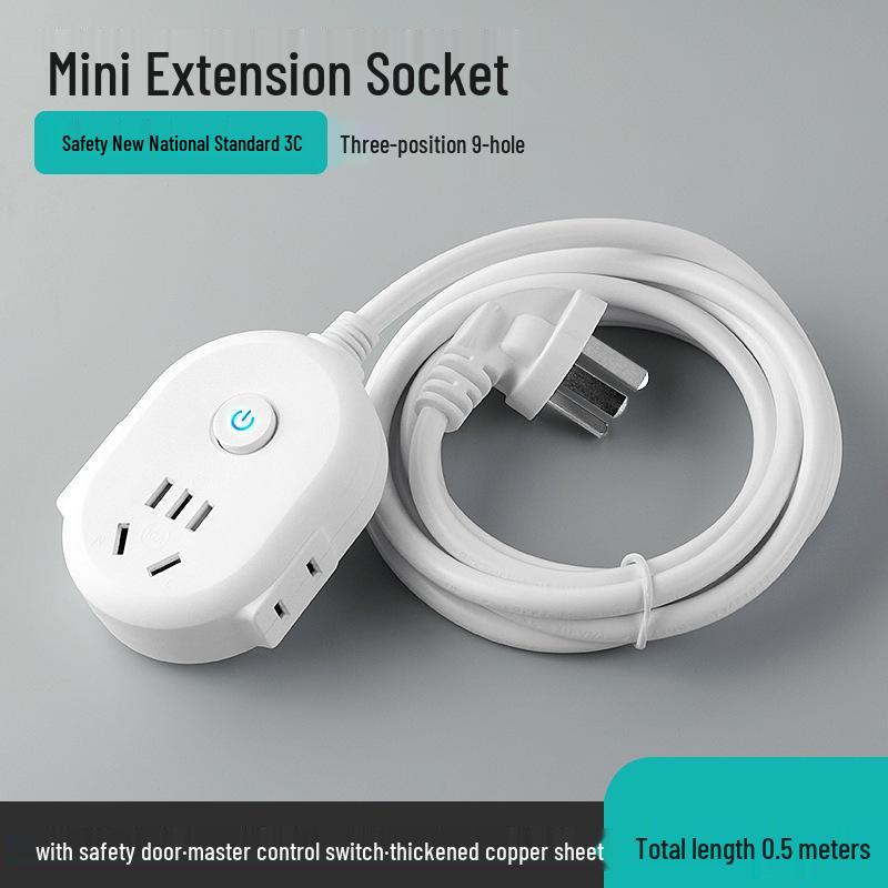Multi-Socket Power Strip Extension Cord with Switch