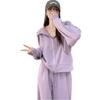 Women's Street Style Korean Hoodie & Sweatpants Set - Casual Autumn/Winter Two-Piece