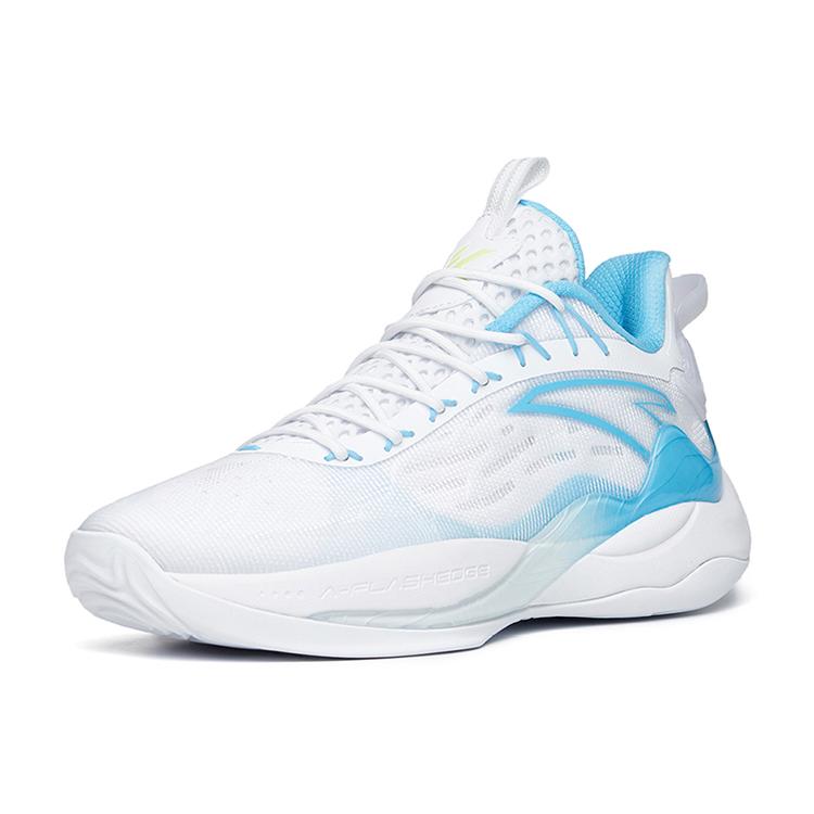 New Anta Mountain 2 Cushioning Anti Slip And Wear Resistant Low Top A Flashedge Basketball Shoes White Blue 112221601-1
