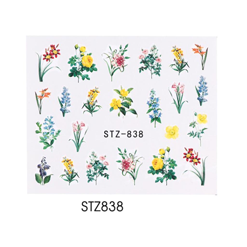 Water Transfer Sticker Decals Flower Leaf Summer DIY Manicure Decor