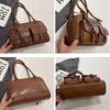 Women's Korean Retro Shoulder Bag Multifunctional Large Capacity Letter Handbag Fashionable Commuting Versatile Shoulder Bag Boston Bowling Bag