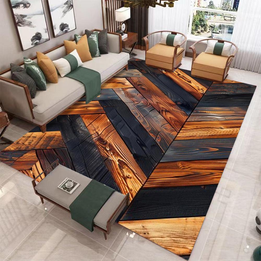 Tappeto con motivo ad albero in legno Pavimento in legno Tappeto Decorazione Soggiorno Tappeto Arredamento Casa Tappeto Zerbino Antiscivolo Tappeto Ingresso