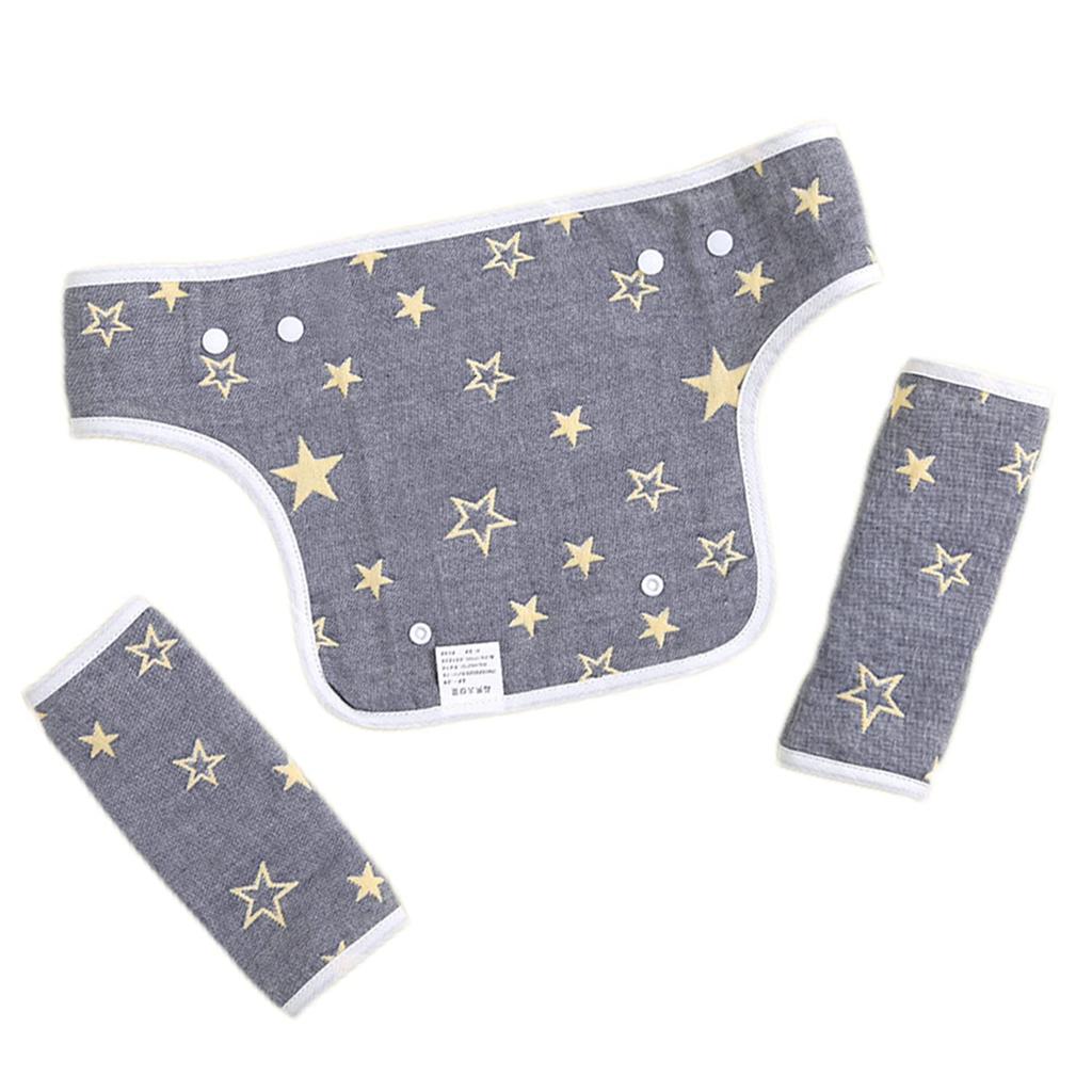 huazontom Baby Carrier Set with Bib Cover and Drool Perfect for Baby Baby Shower Gifts 3-Piece Pad, 100% Cotton, Soft, Outings, (Yellow Star)