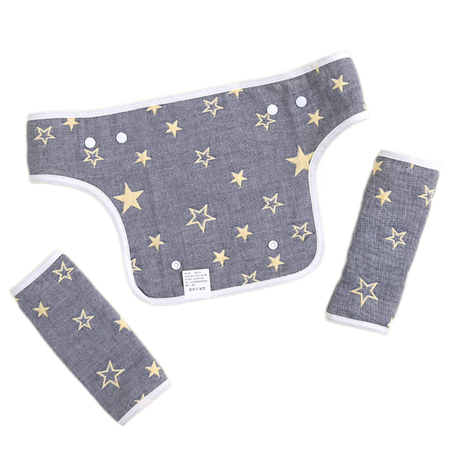 

huazontom Baby Carrier Set with Bib Cover and Drool Perfect for Baby Baby Shower Gifts 3-Piece Pad, 100% Cotton, Soft, Outings, (Yellow Star)