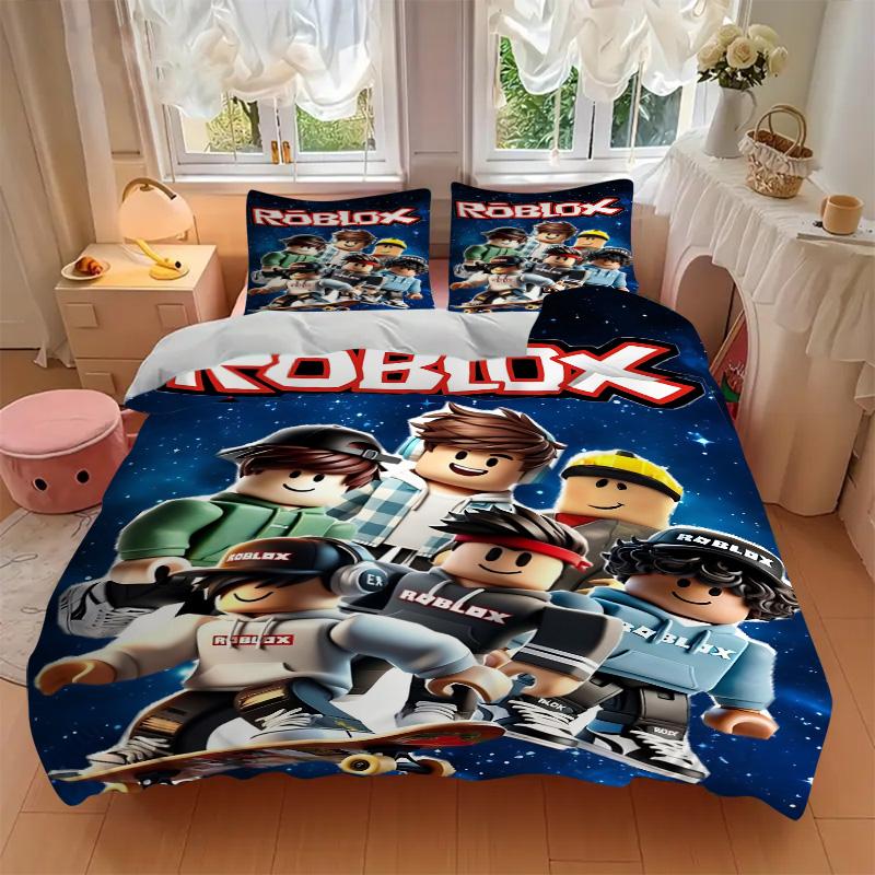 Roblox Game Characters Space Print 3Pcs Bedding Set,Duvet Cover with 2 Bedro,Pillowcase Home Birthday Gift