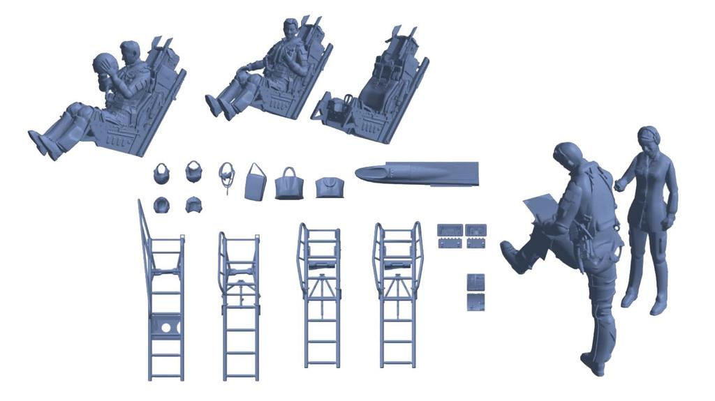 HMA Pilot Preflight Resin Kit 725 1/72 F-2A/B (persons)