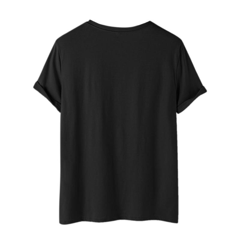 European sizes Men's Casual Trendy Black Cat Print T-shirt, Short Sleeve Crew Neck Hip Hop Style Tees For Summer Holiday Gift