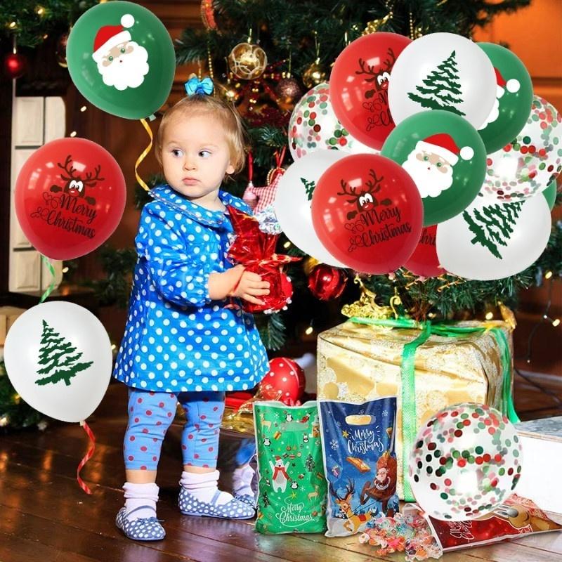 15-30pcs Christmas Latex Balloons Santa Claus Snowman Elk Xmas Tree Balloons for Christmas Party Supplies Favors Xmas Holiday