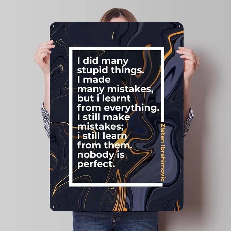 Zlatan Ibrahimovic Zitate Blechschild Inspirierende Poster Gamer Zimmer Dekoration Mann Innenwanddeko Wohnzimmer Retro