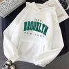Fall Winter Oversized Women's Fleece Hoodie Sweatshirt with Hood Hot Sale Brooklyn Printed Couple Matching Sports Shirt