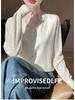 Sheer Sleeve V-Neck Knitwear: Spring/Summer Hollowed-Out Women’s Versatile Base for Elegant Mom Style