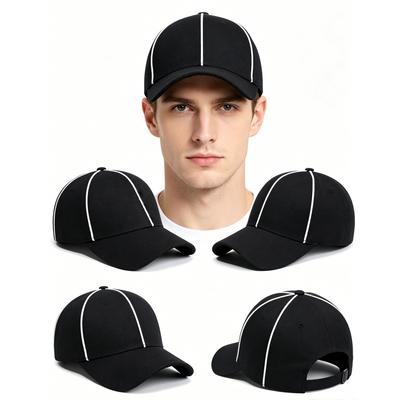 Customized Personality Comfort Moisture Wicking Referee Hat Stylish Casual Headwear Men Women Teens Black Striped Baseball Cap