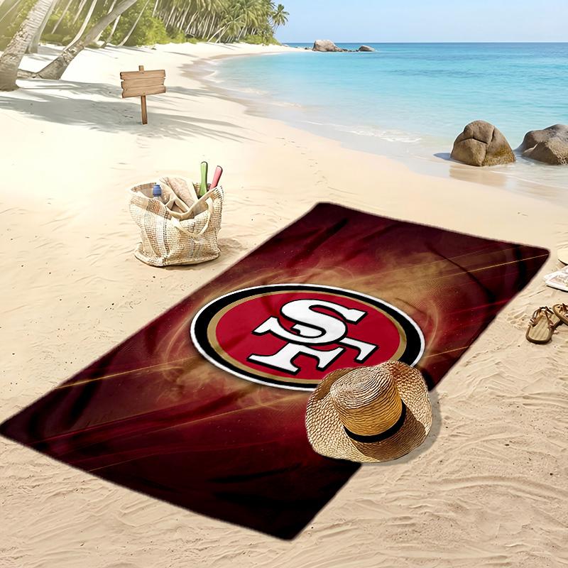Asciugamano da Spiaggia Stampa San Francisco 49ers Morbido Portatile Asciugatura Rapida?Asciugamano Asciutto Per Piscina Vacanza Estiva Sport all'Aperto