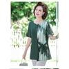 Western-style Loose Short-sleeved Chiffon Shirt Middle-aged and Elderly Summer Round-neck Fashionable Small Shirt