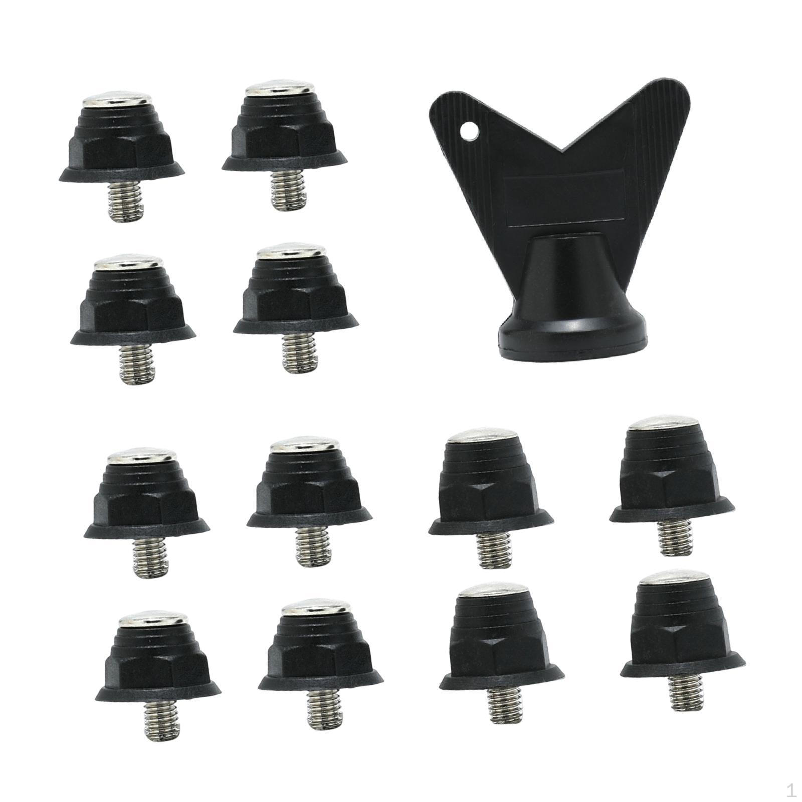 

12 M5 Nylon Soccer Cleats with Key, Portable Professional Replacement Accessories for Athletic 10mm 13mm