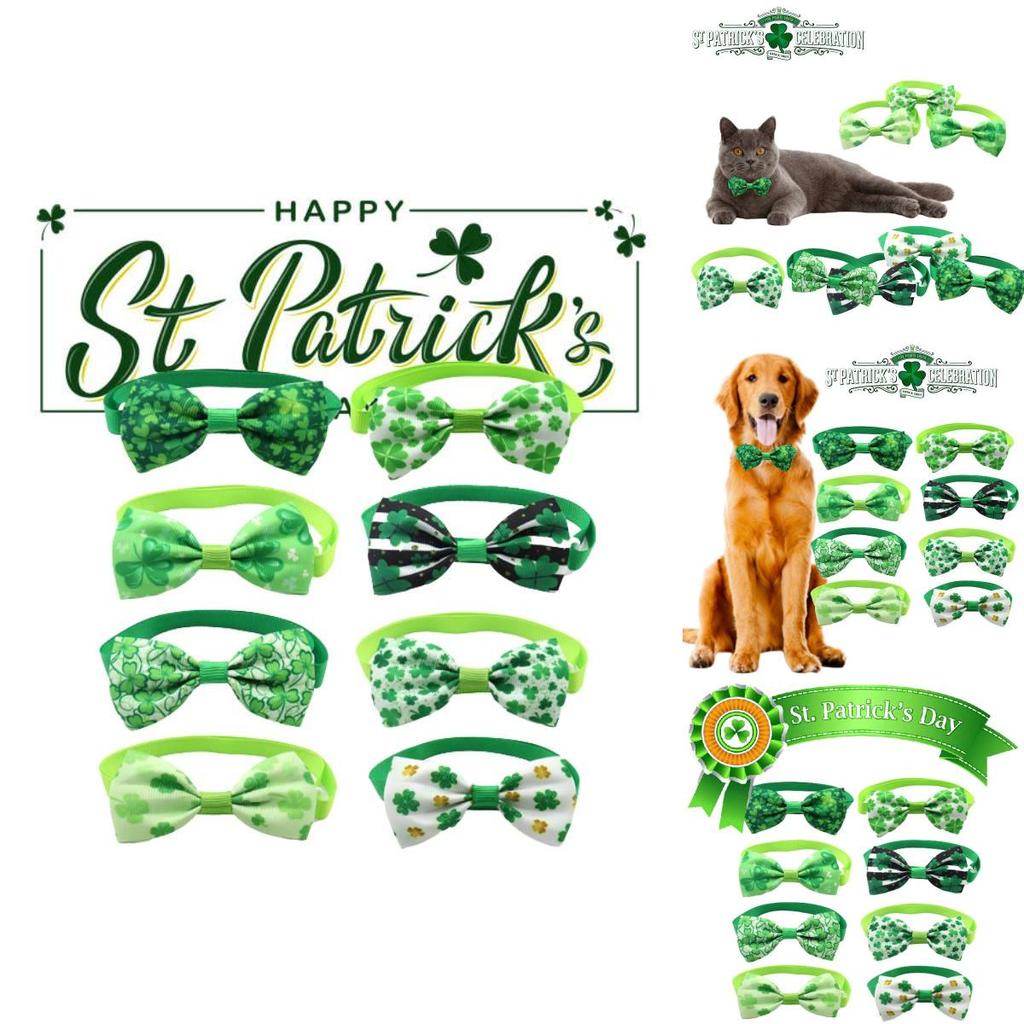 Lucky Green Check Collar Pet Accessory For St.paddys Day