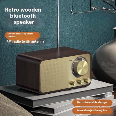 Retro Bluetooth Speaker Wooden Classical Home Radio Subwoofer Card Retro Small Stereo