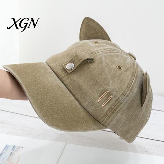 Unisex Hip Hop Cap Cat Ear Trucker Hat, Baseball with Detachable Sunglasses, Fashionable Outdoor Sun Hat Adjustable Pilot Style for Travel UV