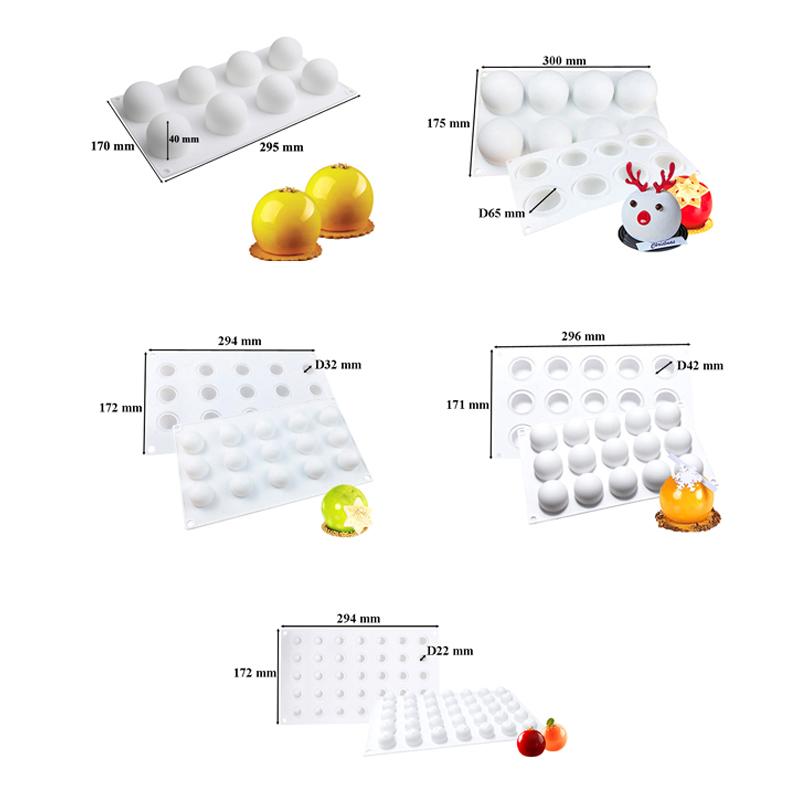 8/15-Cavity Spherical-Shaped Truffle Ball Silicone Mold Diy Mousse Cake Mould Candy Chocolate Ice Cream Baking Decoration Tool