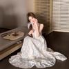 French neck dress women's summer new seaside vacation wind backless long dress temperament loose a word skirt