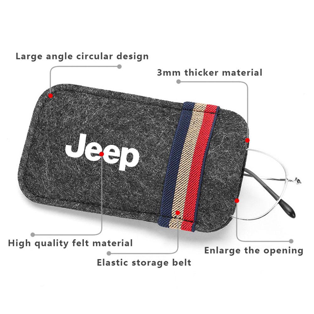 Car Sun Visor Sunglass Storage Bag Felt Glasses Storage Tools Accessories For Jeep JK Renegade Patriot Wrangler Cherokee Compass
