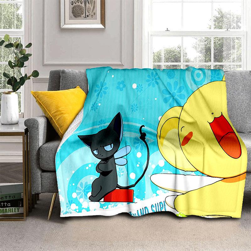 Sakura 3D Cute Card Captor Anime Cartoon Blanket,Soft Throw Blanket for Home Bedroom Bed Sofa Picnic Office Cover Blanket Kids