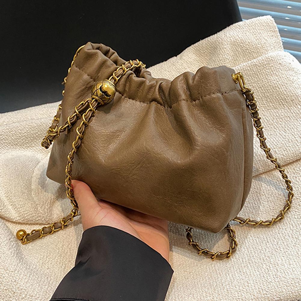 Borsa a tracolla da donna, Borsa tote, Borsa hobo plissettata in pelle PU, Borsa messenger versatile, Borsa a bandoliera, Portamonete elegante per ragazza