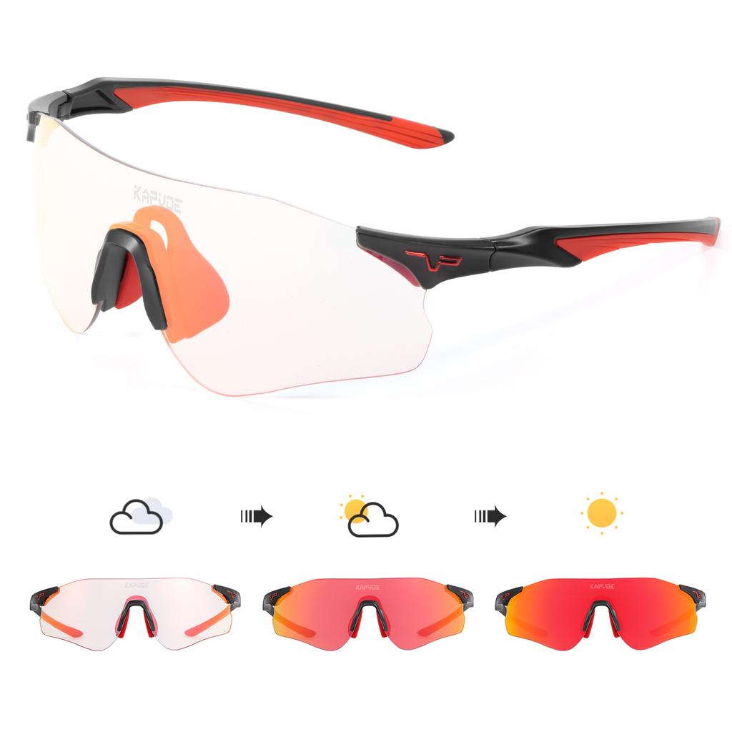 Pochromic Running Glasses Lightweight Cycling Sunglasses Camping Golf MTB Bike Night Equipment Outdoor Sports Eyewear