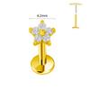 ASTM F136 G23 Titanium Labret Piercing Starfish Earring Stud Bee Leaf Push In CZ Threadless Cartilage 16/18/20G Body Jewelry