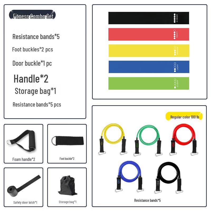 Longchan 11-Piece Resistance Band Set for Home Exercise
