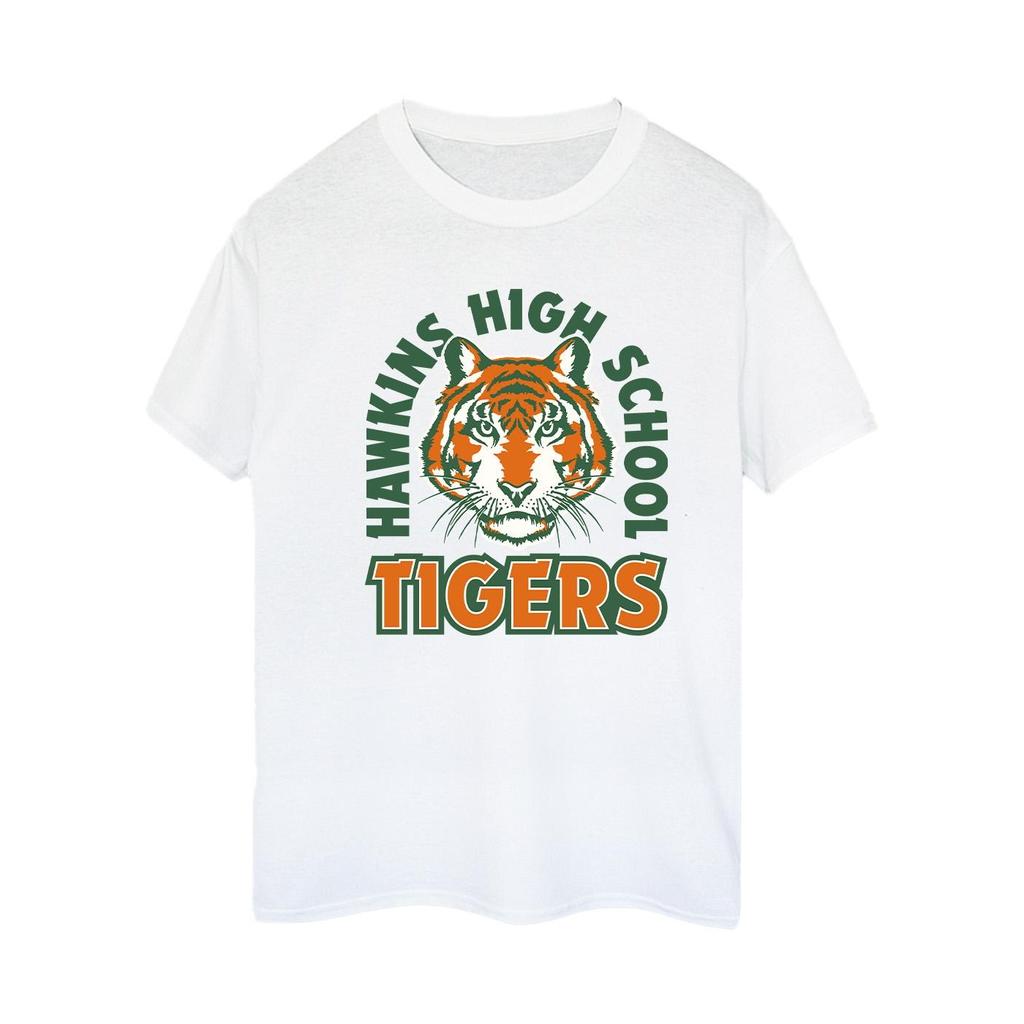 Netflix Womens/Ladies Stranger Things Hawkins Arch Tiger Cotton Boyfriend T-Shirt