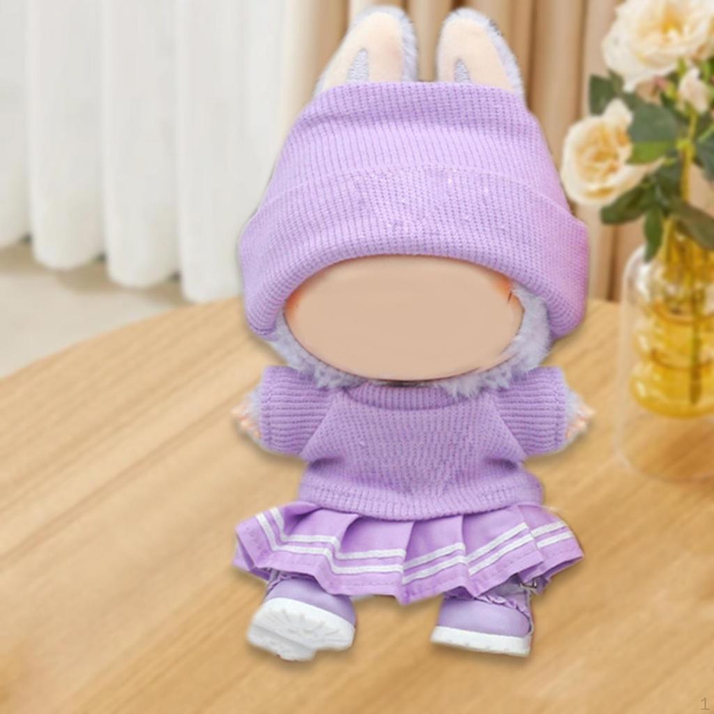2 Pieces 17/15cm Dolls Clothes Costumes Short Sleeve and Hat Outfits for Doll