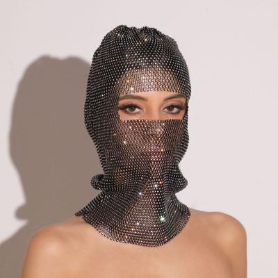 Kopfbedeckung mit Strass-Dekoration, hohles Netz-Design, Sonnenschutz, augenbelichtende Aufführungen, Festivals, Kopfwickel